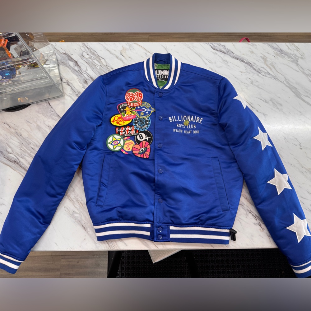 Billionaire Boys Club Royal Blue Patchwork Bomber Jacket - Kids